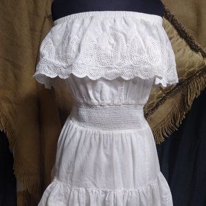 Frome White Peasant Dress